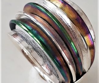 Tusenblad - ring, silver och titan